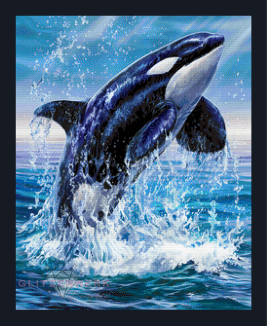 Jumping Orca by Funkelreich 60x75cm 80 Farben