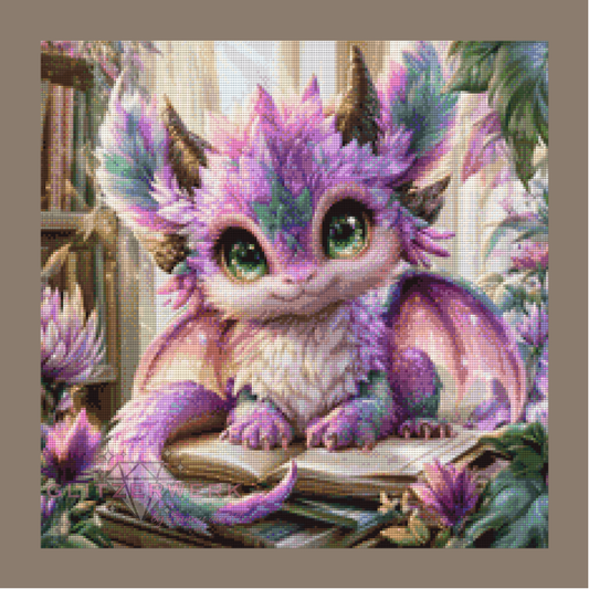 Bücherdrache - Blütenzauber by Funkelreich 50x50cm 85 Farben