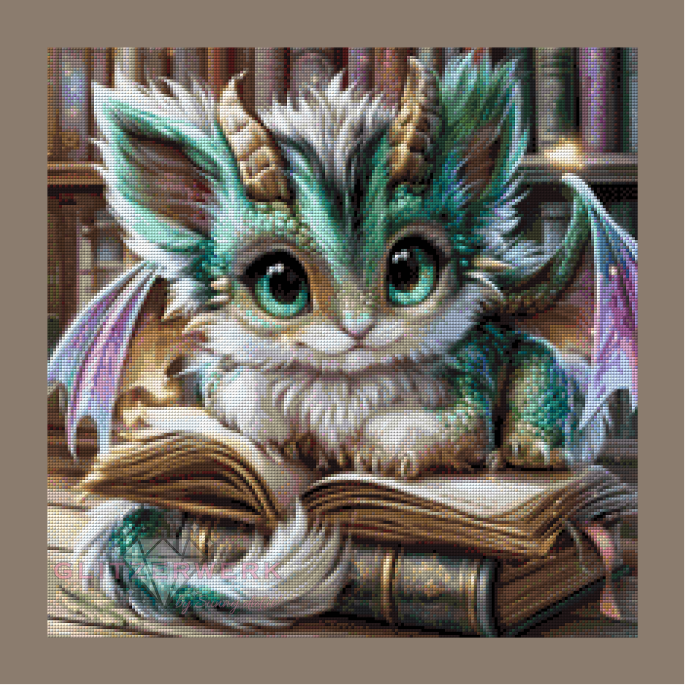 Bücherdrache - Waldgeist by Funkelreich 50x50cm 85 Farben