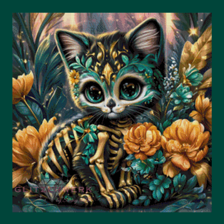 Knochenkätzchen by Funkelreich 60x60cm 115 Farben