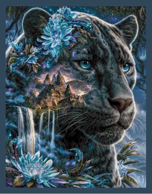 Panther der vergessenen Stadt by Funkelreich 70x90cm 120 Farben
