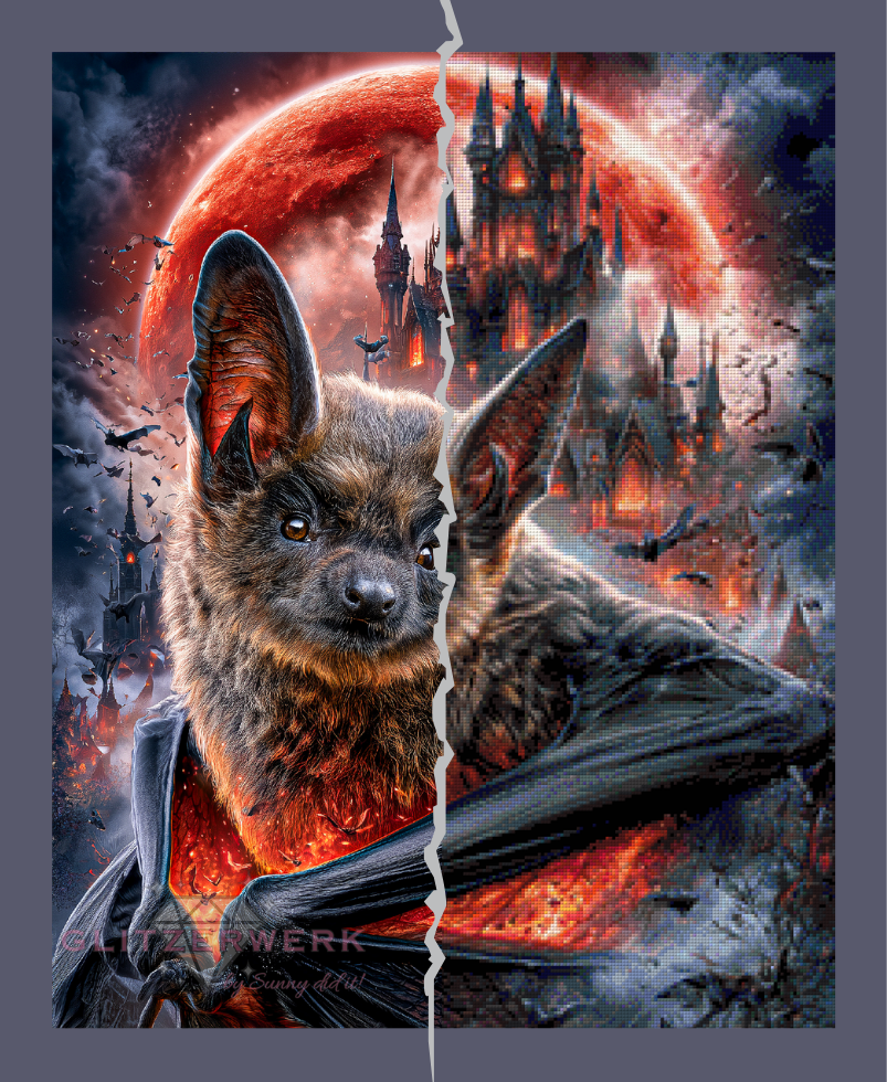 Fledermaus der Dämmerung by Funkelreich 60x75cm 125 Farben