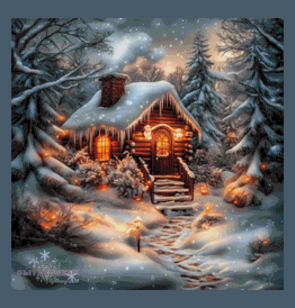 Winter Cabin by Sunny did it! 60x60cm 140 Farben