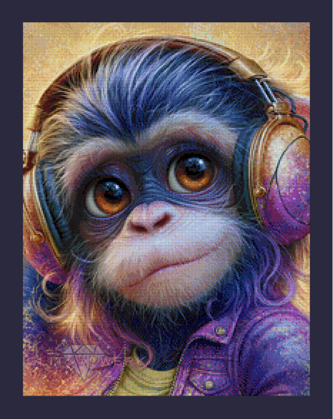 Music Monkey by Sunny did it! 50x65cm 125 Farben