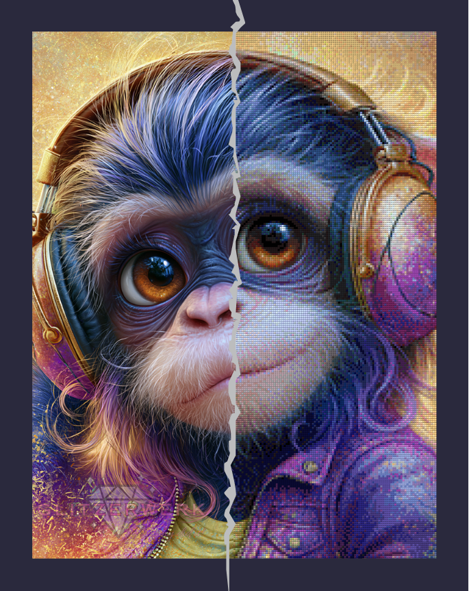 Music Monkey by Sunny did it! 50x65cm 125 Farben