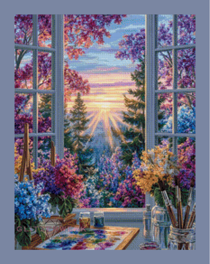 Malerischer Sonnenuntergang by Sandrietta_ai 50x65cm 135 Farben