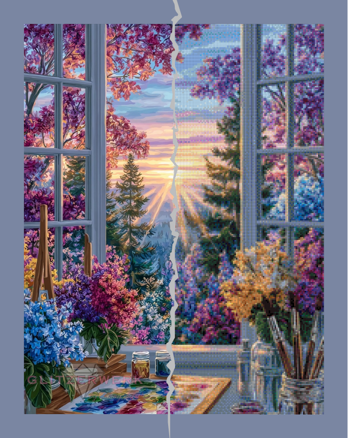 Malerischer Sonnenuntergang by Sandrietta_ai 50x65cm 135 Farben