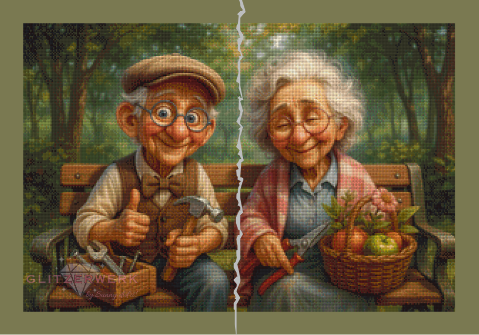 Opa und Oma Glück by Kaira AI Art 75x50cm 140 Farben