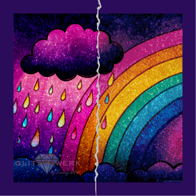 Rainbow by Shiny's Unicorn ai 50x50cm 70 Farben