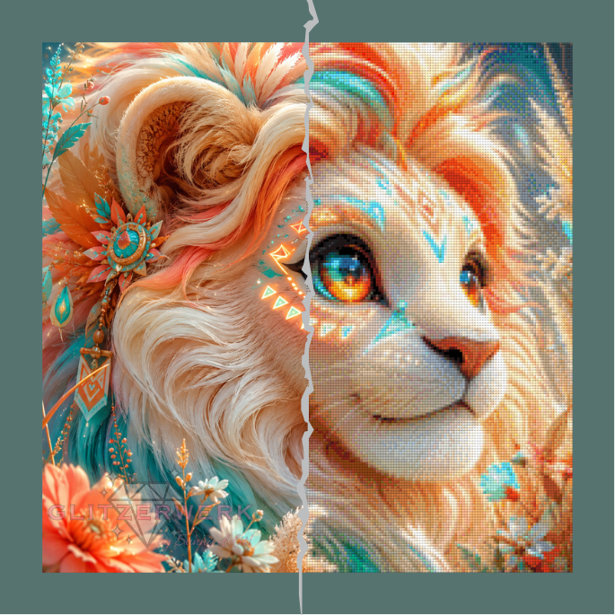 Sonnenlöwe by nerdylovelythings 50x50cm 130 Farben