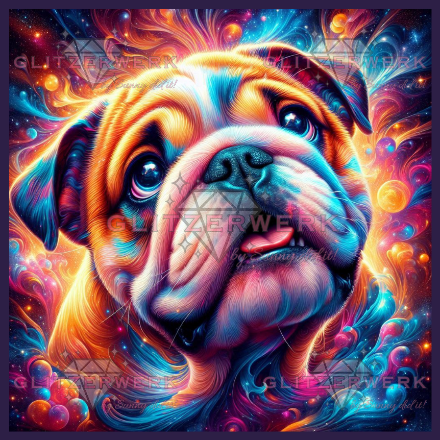 Sweet Dog by Sandra's KI Designs 70x70cm 150 Farben