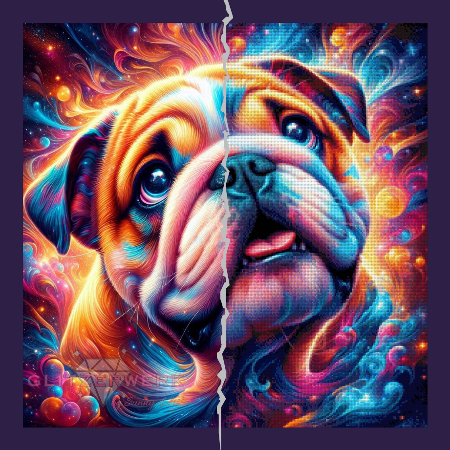 Sweet Dog by Sandra's KI Designs 70x70cm 150 Farben