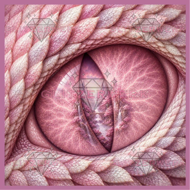 Drachenblick by Christa.fe KI 60x60cm 80 Farben mit 5x Sondersteinen