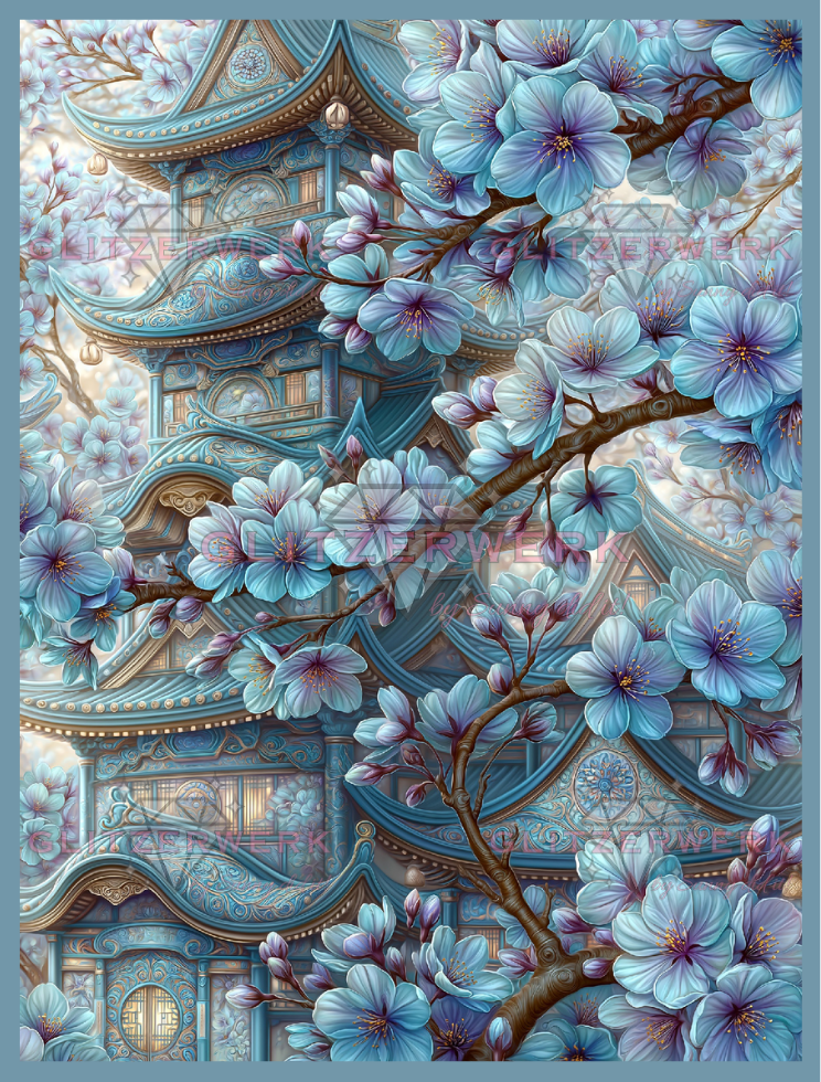 Saphirpavillion by Sweet_Loco_AI 60x80cm 135 Farben