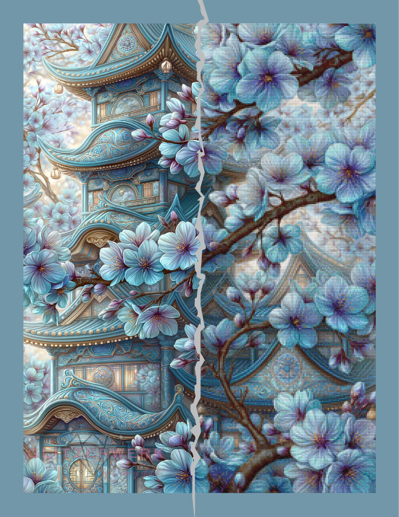 Saphirpavillion by Sweet_Loco_AI 60x80cm 135 Farben