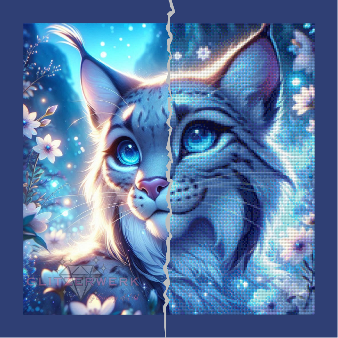 Saphirpfote by Lexxy.ai 50x50cm 125 Farben