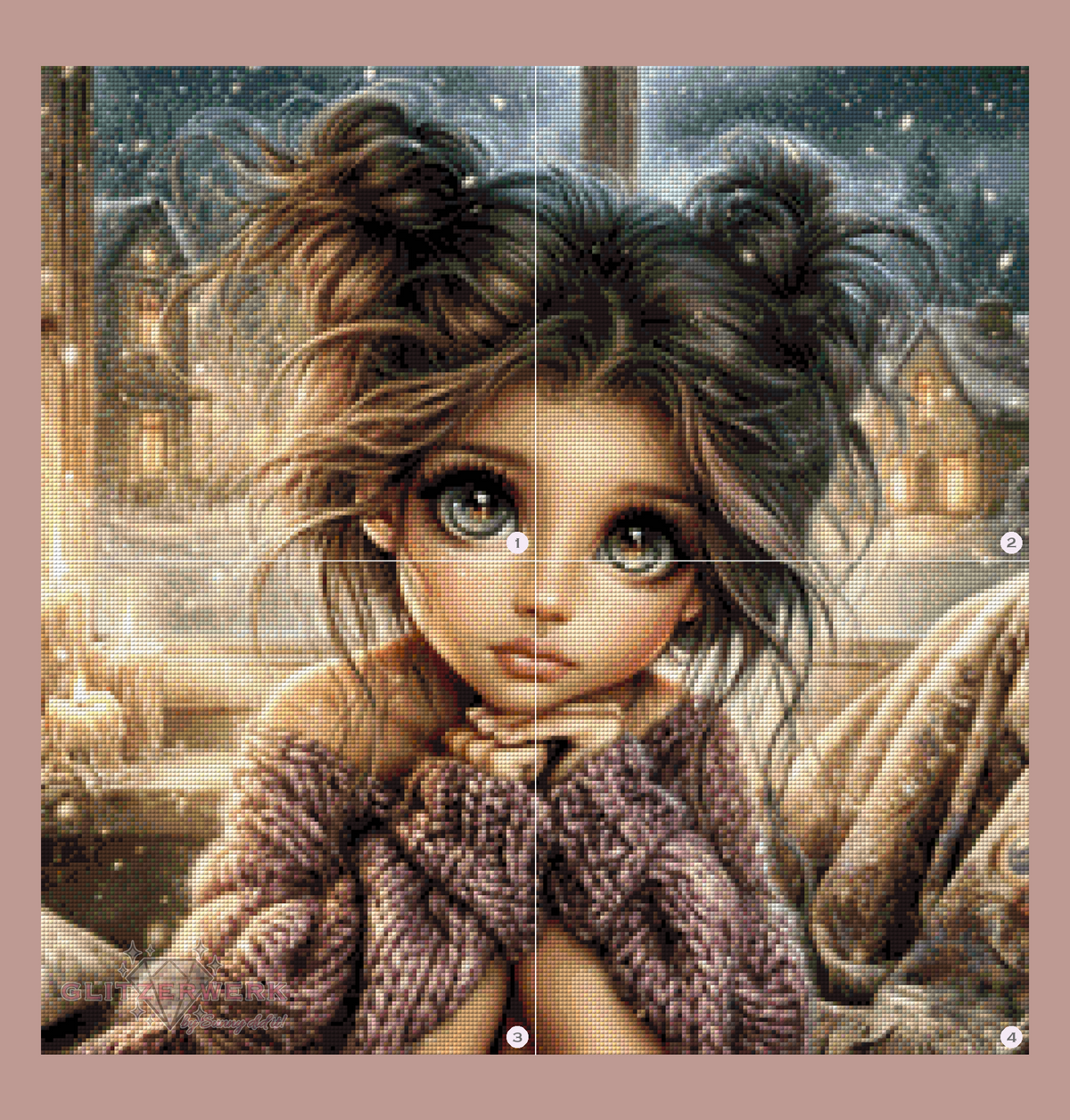 Winter Evening by Sunny did it! 60x60cm 130 Farben