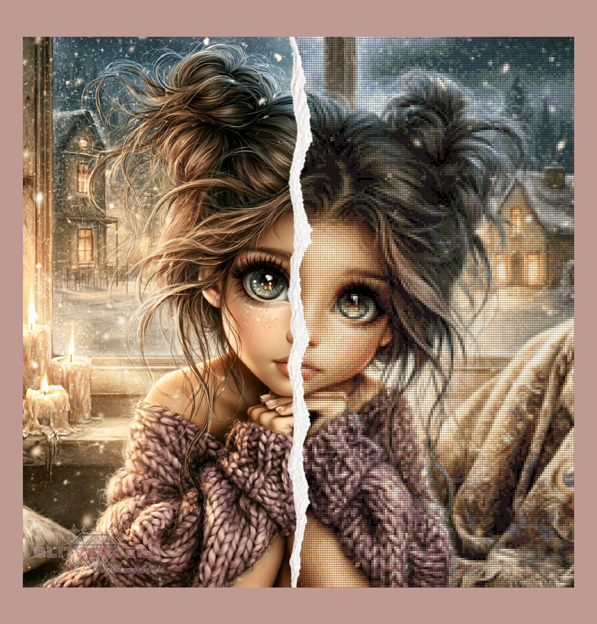 Winter Evening by Sunny did it! 60x60cm 130 Farben