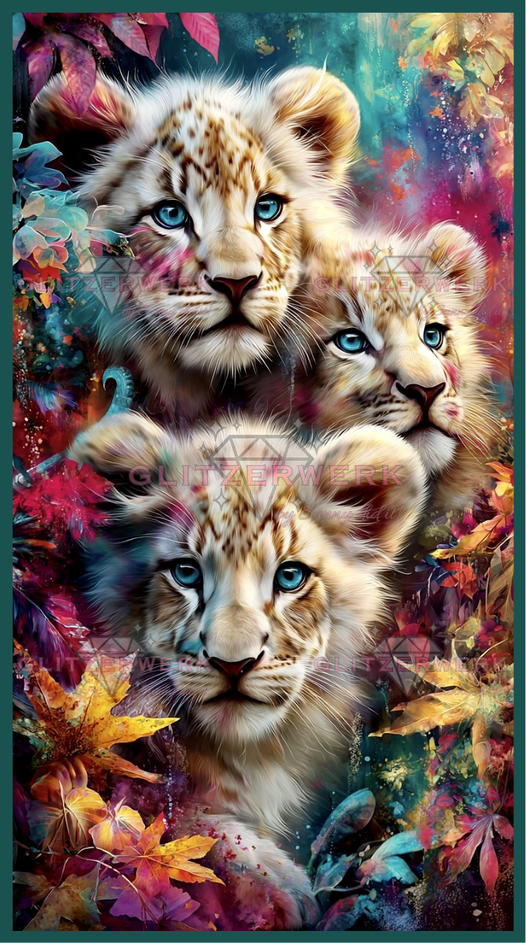 Geschwister der Wildnis by CaroFelicia 60x110cm 285 Farben