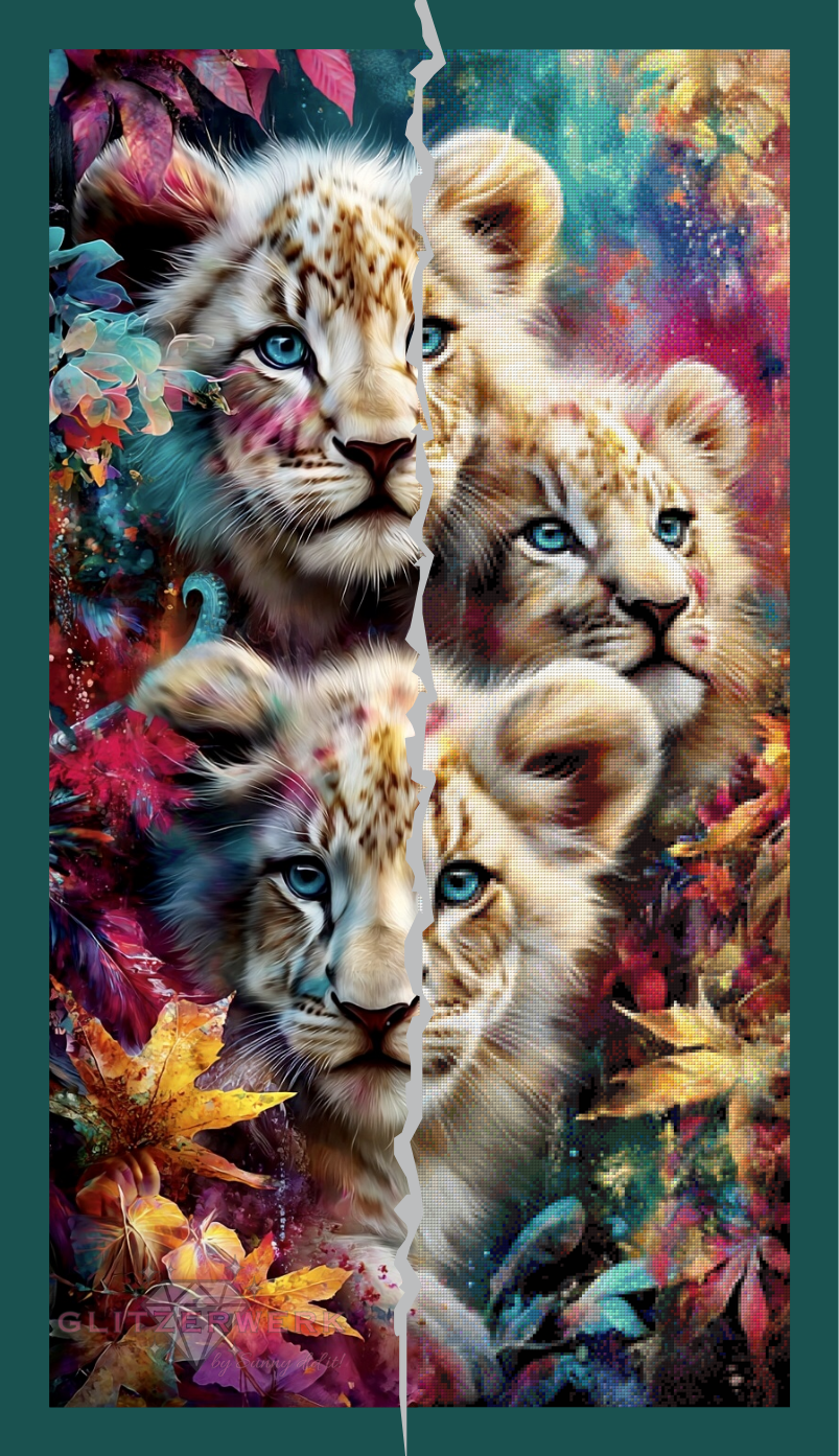 Geschwister der Wildnis by CaroFelicia 60x110cm 285 Farben