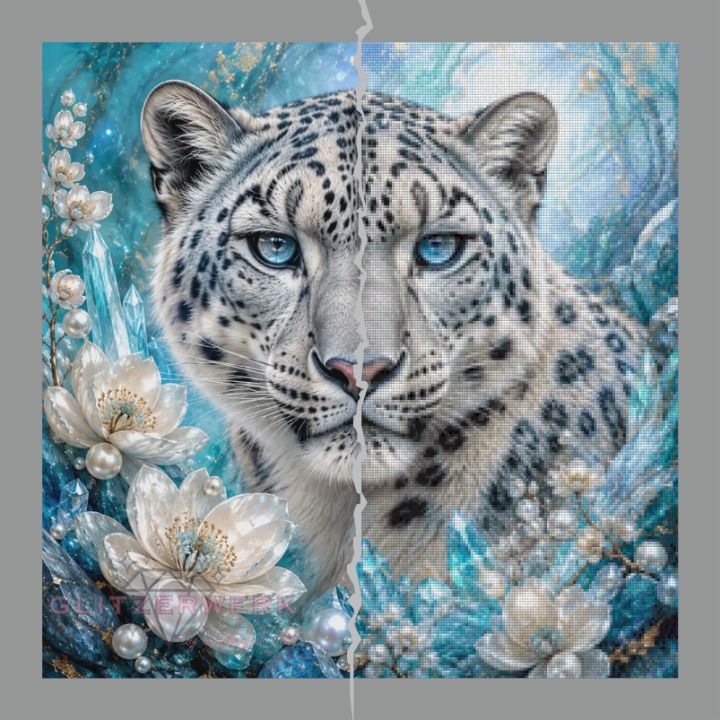 Die weiße Wächterin by Christa.fe KI 60x60cm 105 Farben