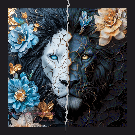Zwei Seiten, ein König by Sandrietta_ai 60x60cm 150 Farben