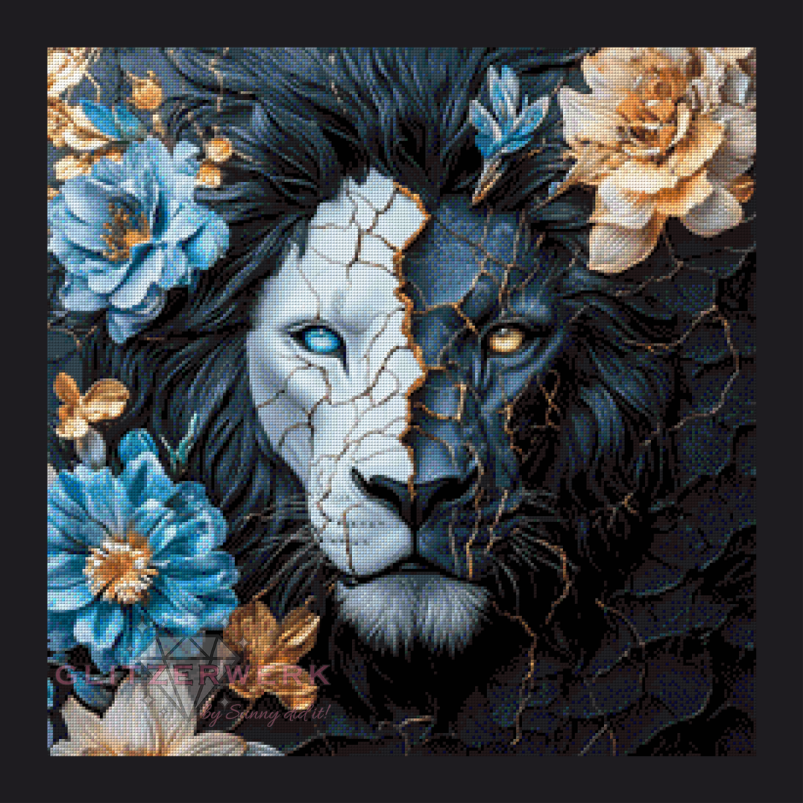 Zwei Seiten, ein König by Sandrietta_ai 60x60cm 150 Farben