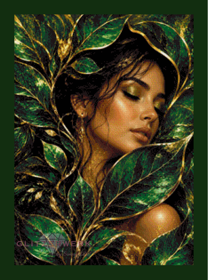 Green Leaves by Christa.fe KI 50x70cm 85 Farben