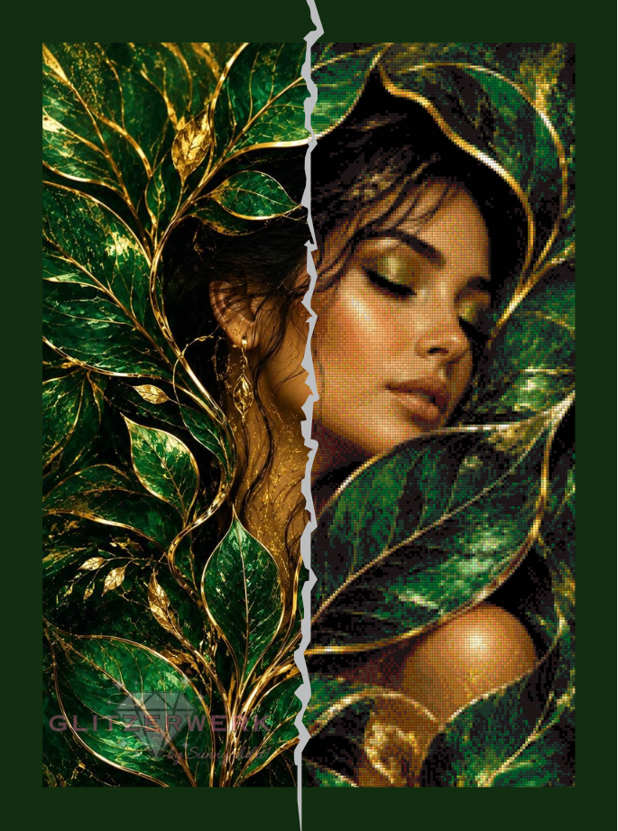 Green Leaves by Christa.fe KI 50x70cm 85 Farben