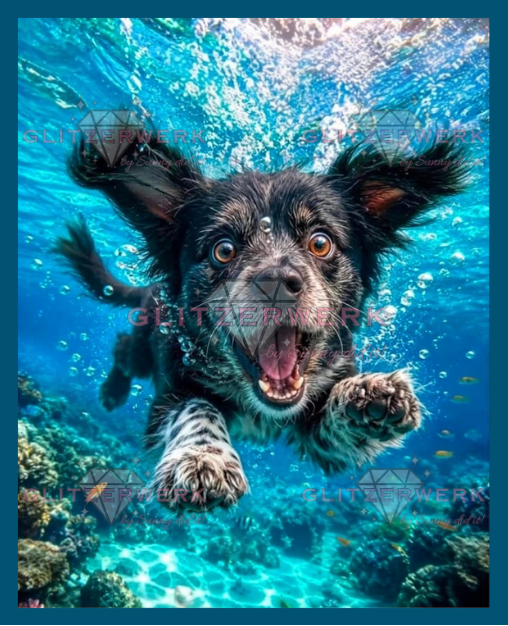 Herr Krause unter Wasser by CaroFelicia 40x50cm 90 Farben