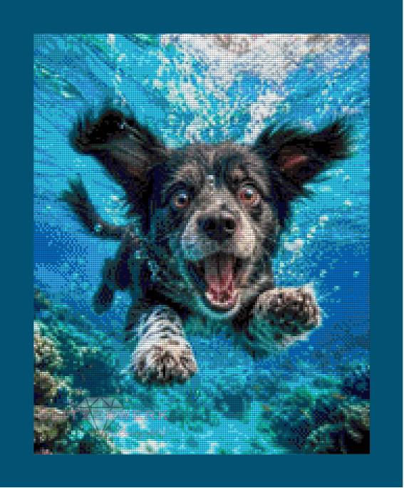 Herr Krause unter Wasser by CaroFelicia 40x50cm 90 Farben