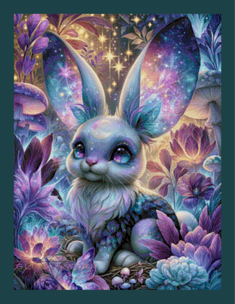 Galactic Rabbit by Sweet_Loco_AI 60x80cm 130 Farben