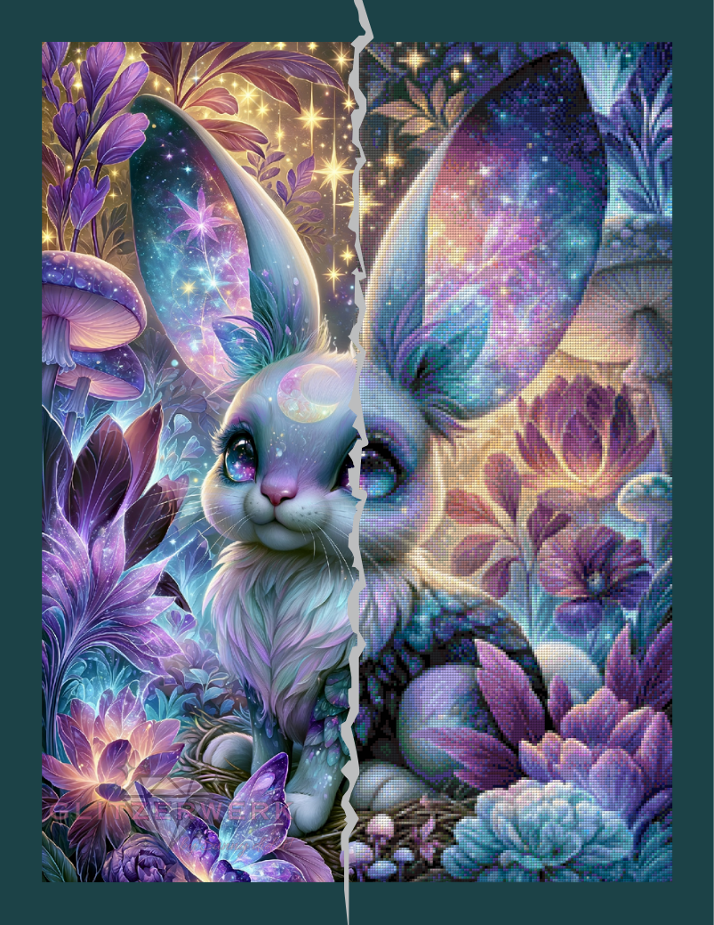 Galactic Rabbit by Sweet_Loco_AI 60x80cm 130 Farben
