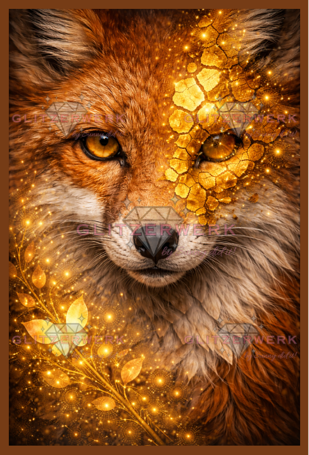 Gold-Fuchs by tiki_DIAMONDS.ai 50x75cm 95 Farben