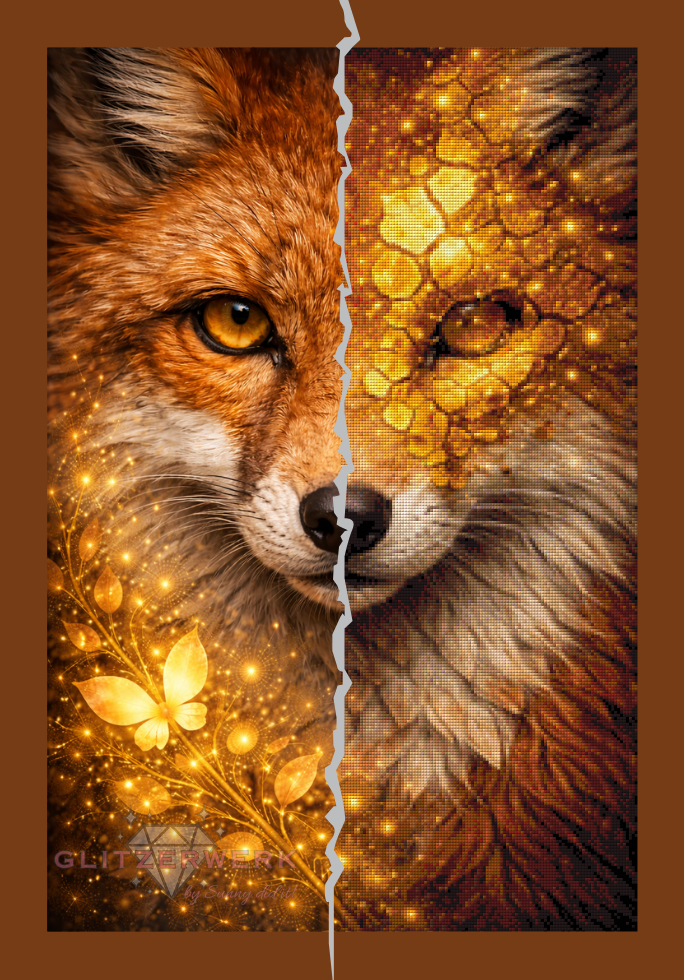 Gold-Fuchs by tiki_DIAMONDS.ai 50x75cm 95 Farben