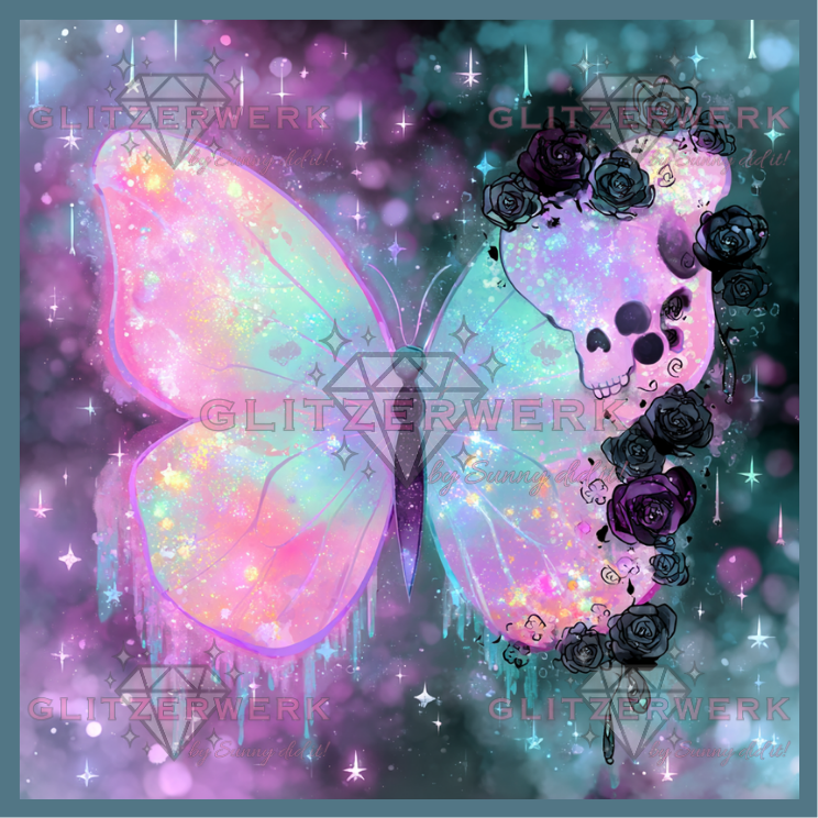 Schmetterling der Ewigkeit by Shiny Unicorn ai 60x60cm 115 Farben