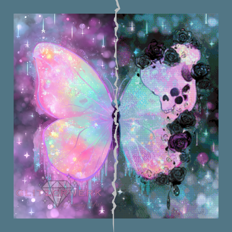 Schmetterling der Ewigkeit by Shiny Unicorn ai 60x60cm 115 Farben