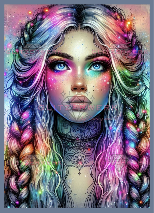 Rainbow Girl by AI Design by JB 50x70cm 140 Farben