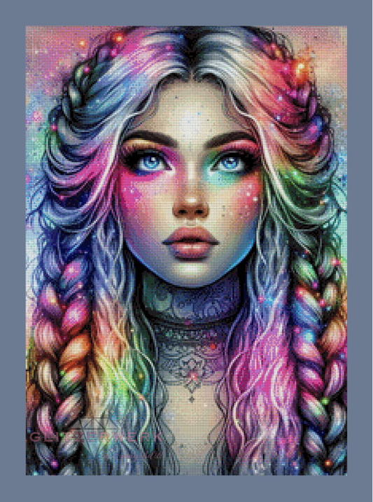 Rainbow Girl by AI Design by JB 50x70cm 140 Farben
