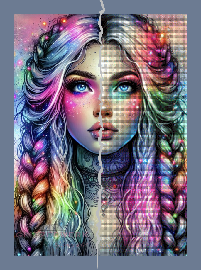 Rainbow Girl by AI Design by JB 50x70cm 140 Farben
