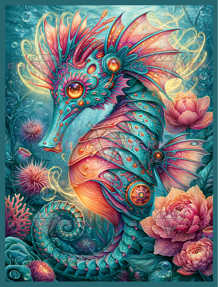 Mechanic Seahorse by Sweet_Loco_AI 60x80cm 175 Farben