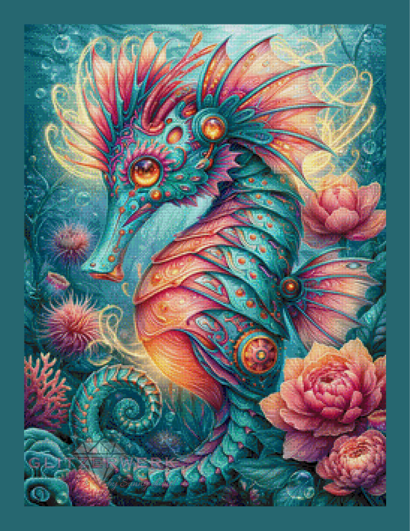Mechanic Seahorse by Sweet_Loco_AI 60x80cm 175 Farben