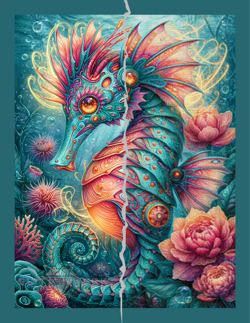 Mechanic Seahorse by Sweet_Loco_AI 60x80cm 175 Farben