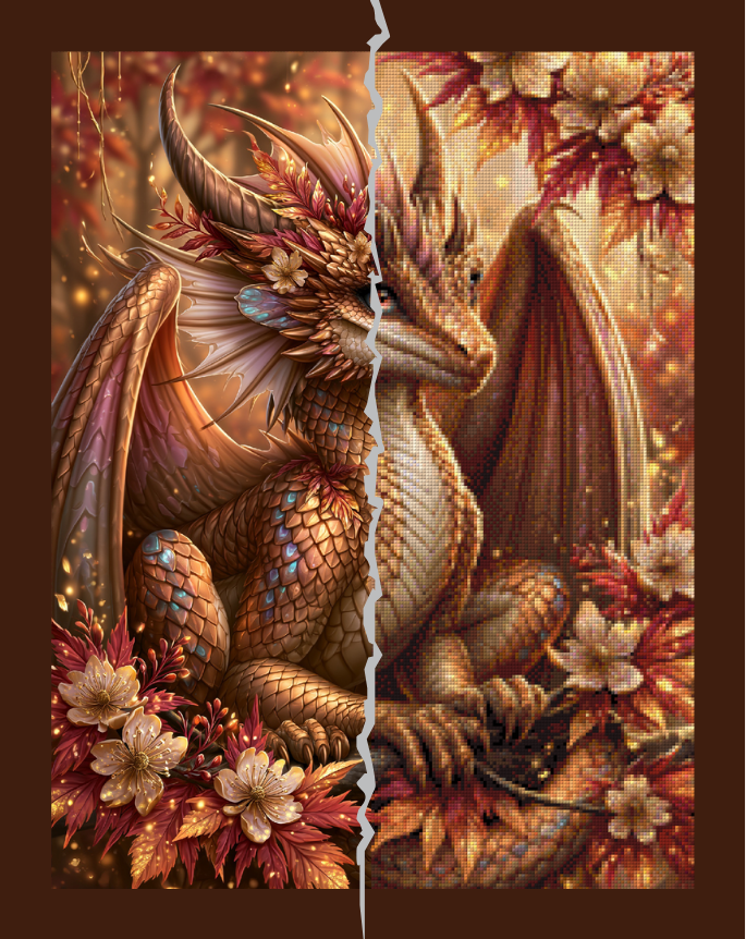 Golden Dragon by Sweet_Loco_AI 50x65cm 125 Farben