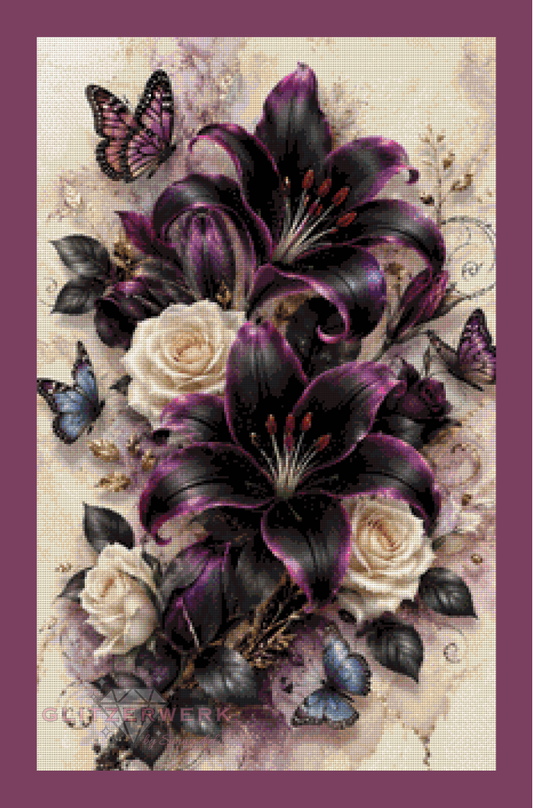 Mitternachtsblüte by Kaira AI Art 50x80cm 90 Farben
