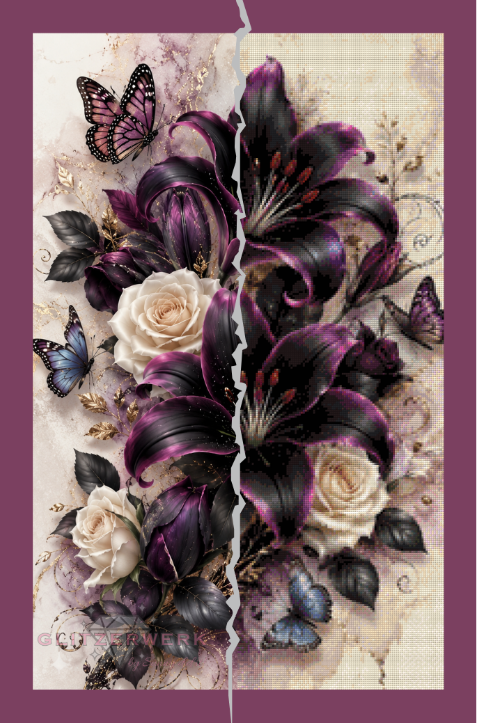 Mitternachtsblüte by Kaira AI Art 50x80cm 90 Farben