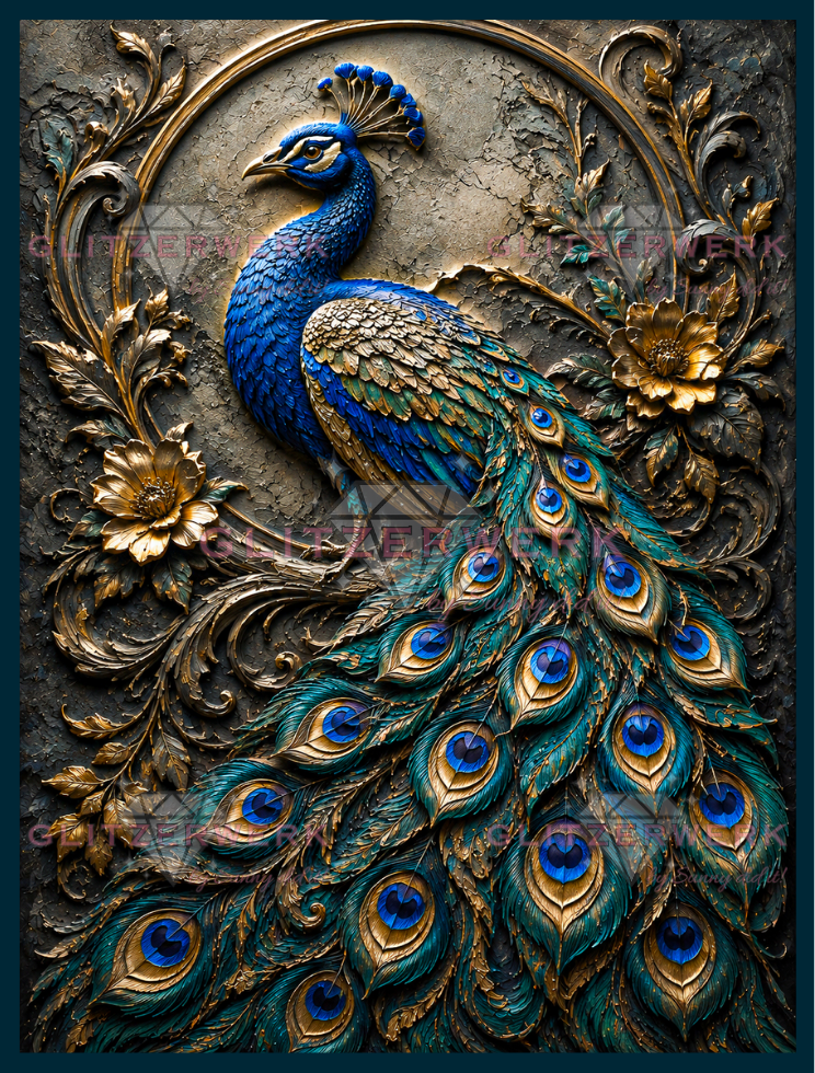 Pfauenglanz by Kaira KI Art 60x80cm 115 Farben