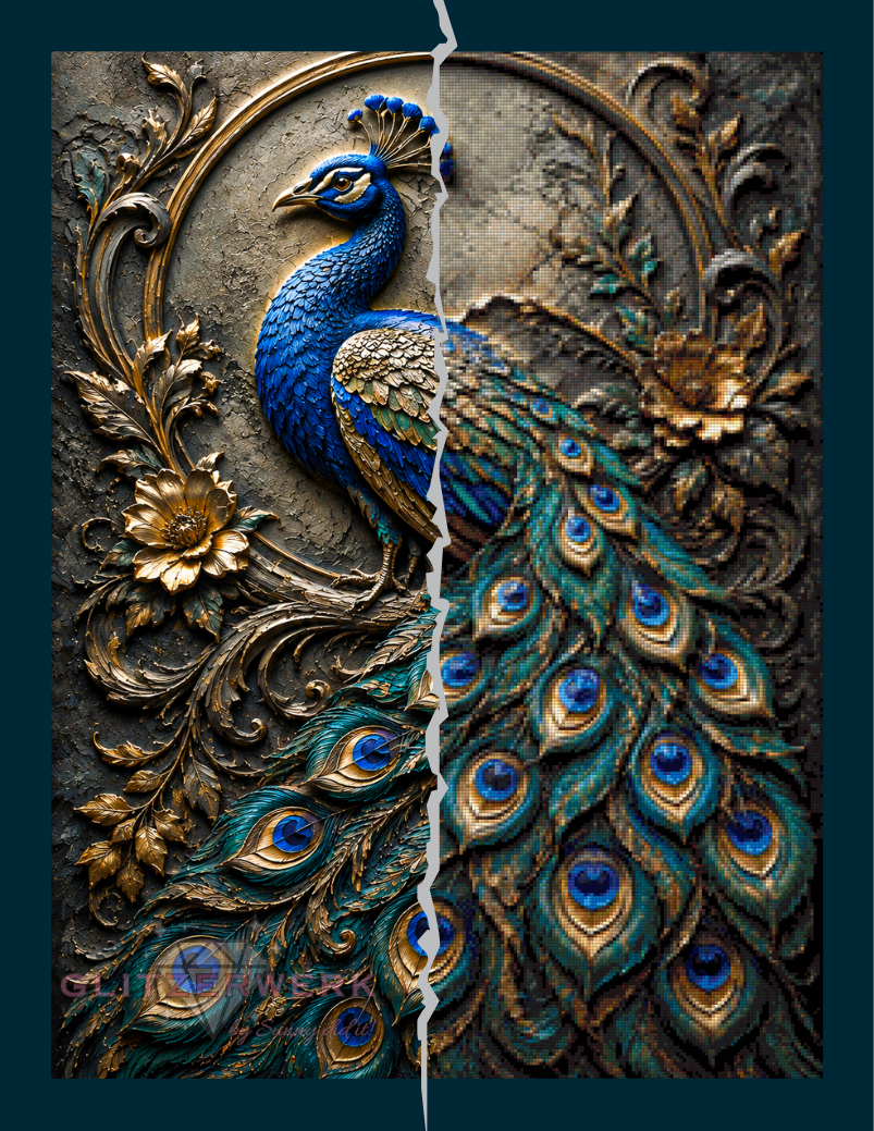 Pfauenglanz by Kaira KI Art 60x80cm 115 Farben