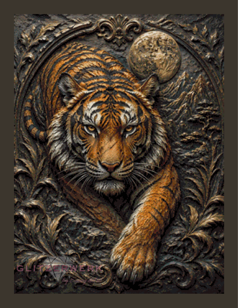 Tiger des Mondes by Kaira KI Art 60x80cm 85 Farben