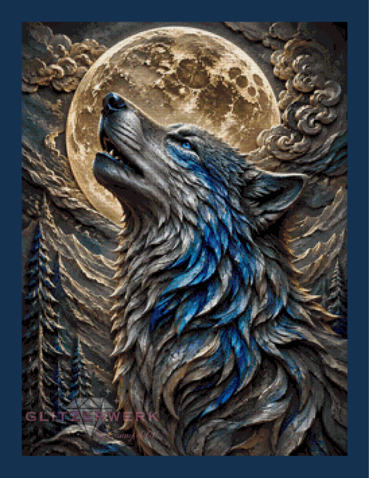 Mondruf des Wolfes by Kaira KI Art 60x80cm 10 Farben